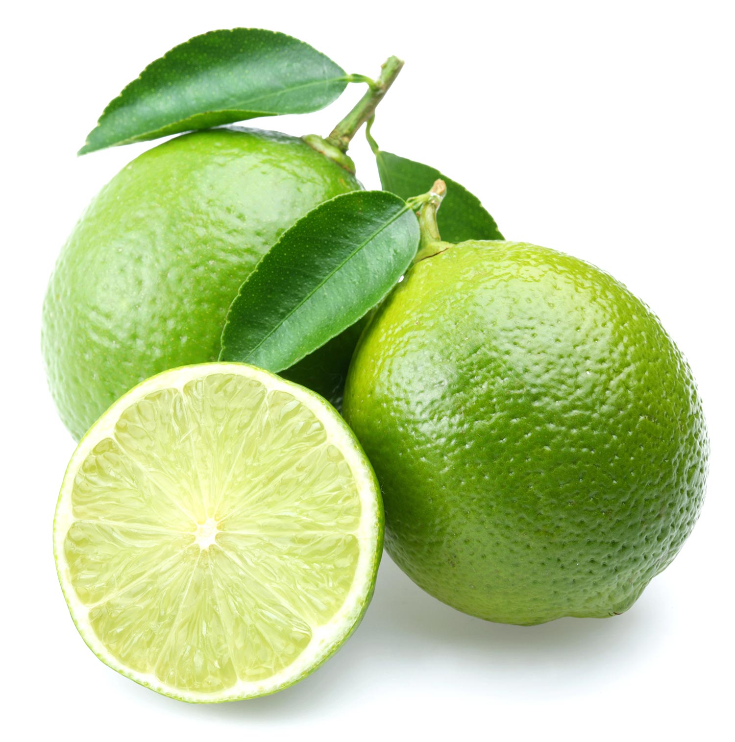 Freshly picked limes - the rinds are used in the production of Lime Essential Oil