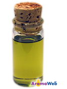 Bottle Depicting the Typical Color of Bergamot Essential Oil