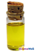 Bottle Depicting the Typical Color of Lemongrass Essential Oil
