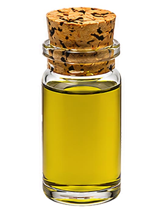Bottle Depicting the Typical Color of Valerian Essential Oil
