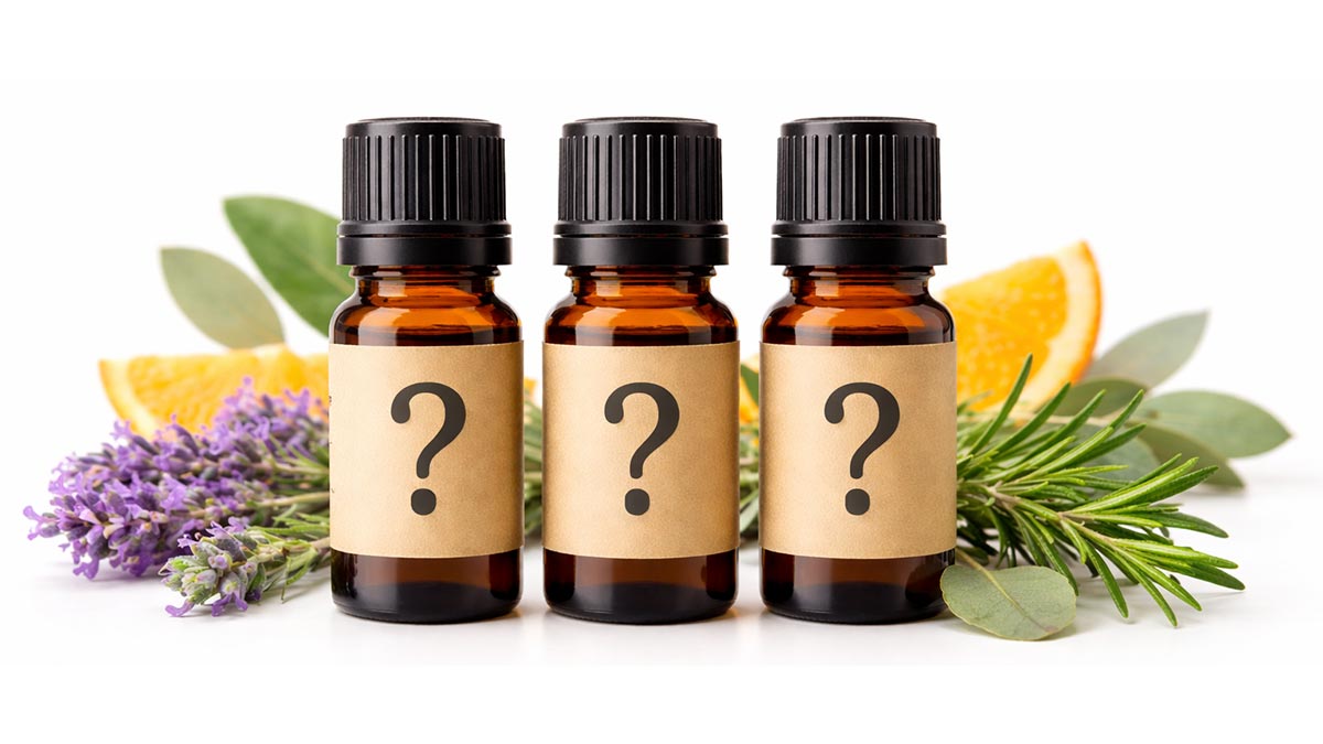 Essential Oil Bottles With Question Marks on Their Labels