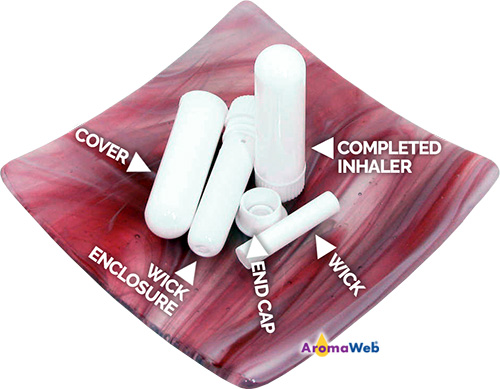 Components of a Plastic Essential Oil Inhaler