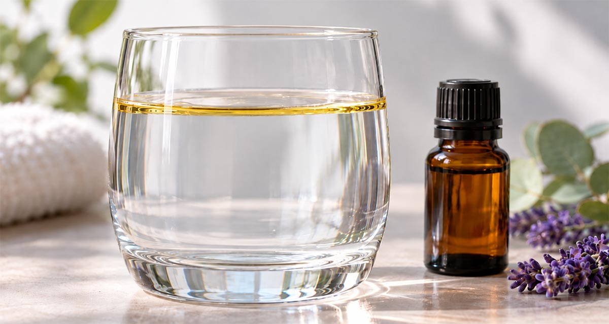 Essential Oil Droplets Floating on Water Instead of Dissolving
