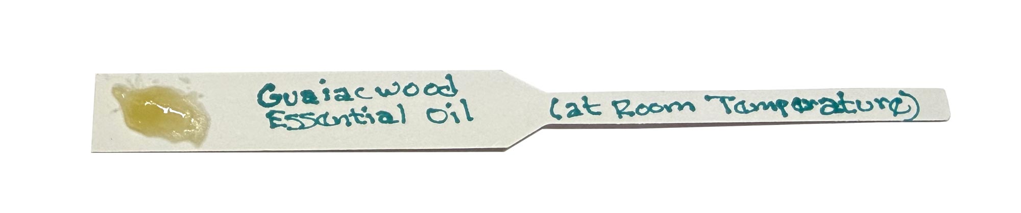 Guaiacwood Essential Oil at room temperature on a fragrance test strip